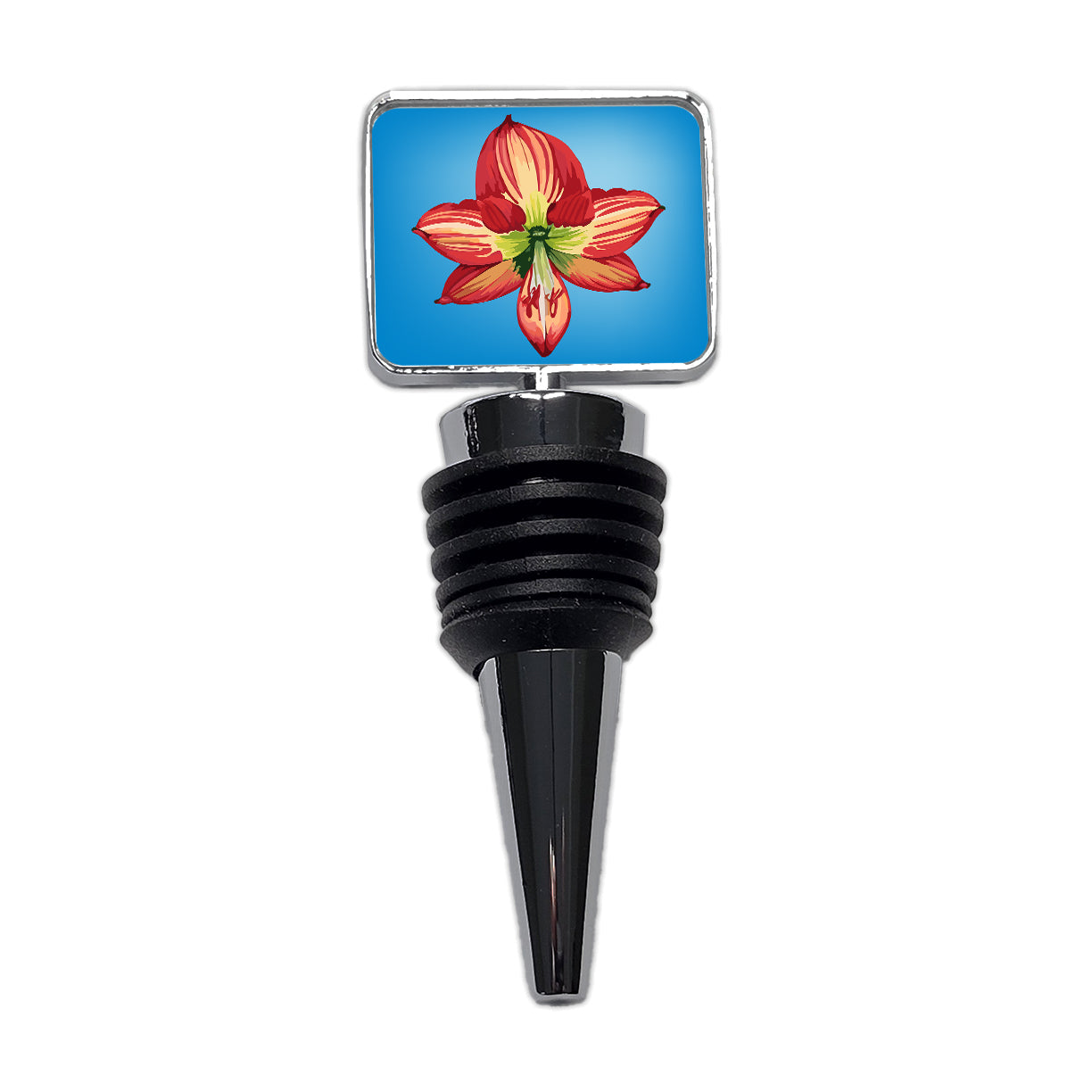 Amaryllis Flower Christmas Wine Bottle Stopper