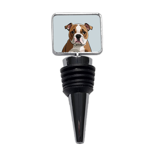 American Bulldog Staring Wine Bottle Stopper
