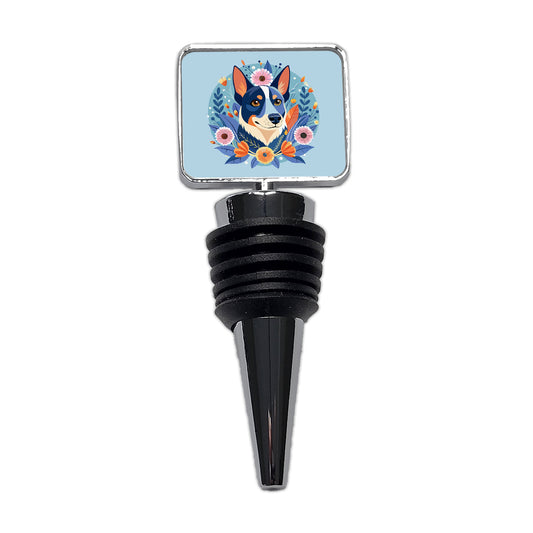 American Cattle Dog Floral Flowers Wine Bottle Stopper