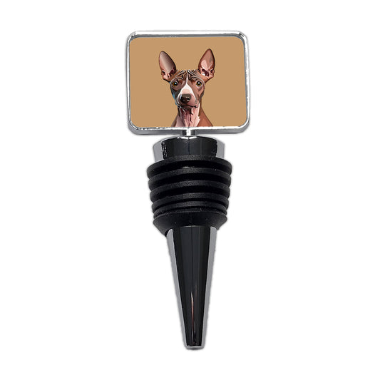 American Hairless Terrier Staring Wine Bottle Stopper