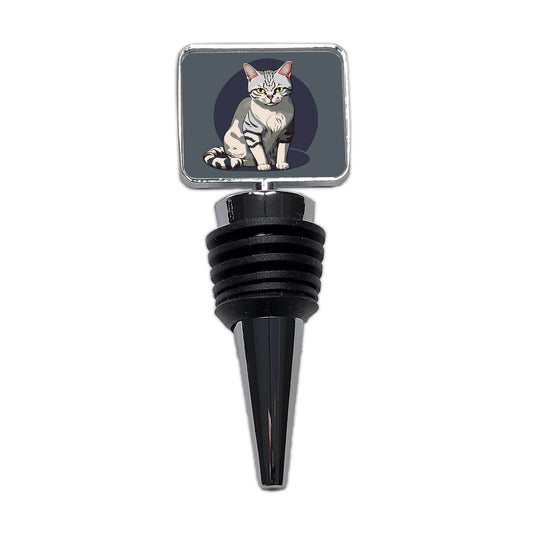 American Shorthair Cat Sitting Wine Bottle Stopper