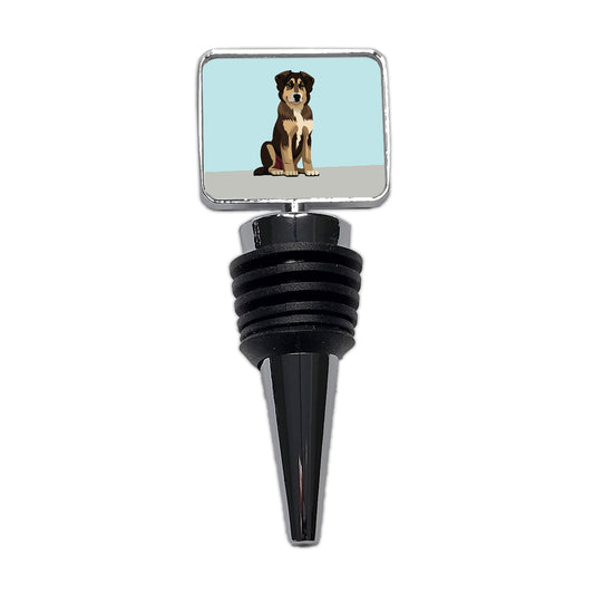 Anatolian Shepherd Dog Sitting Wine Bottle Stopper