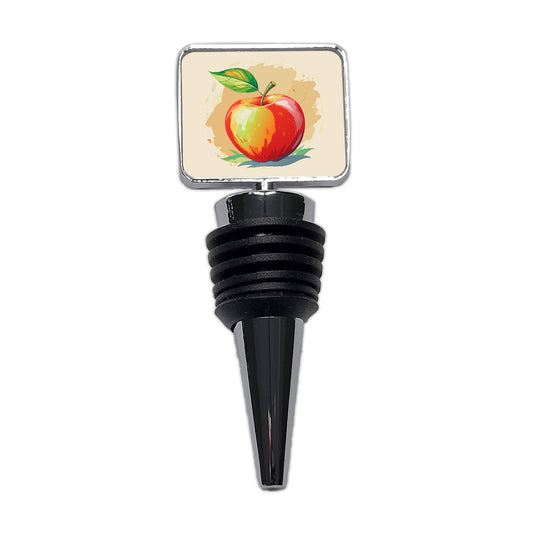 Apple Watercolor Teacher Wine Bottle Stopper