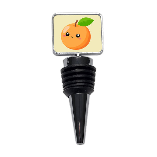 Apricot Cute Happy Fruit Wine Bottle Stopper