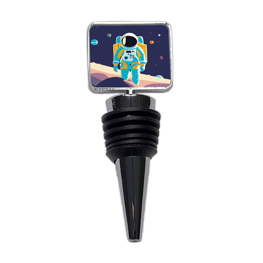 Astronaut in Outer Space Planets Science Fiction Wine Bottle Stopper