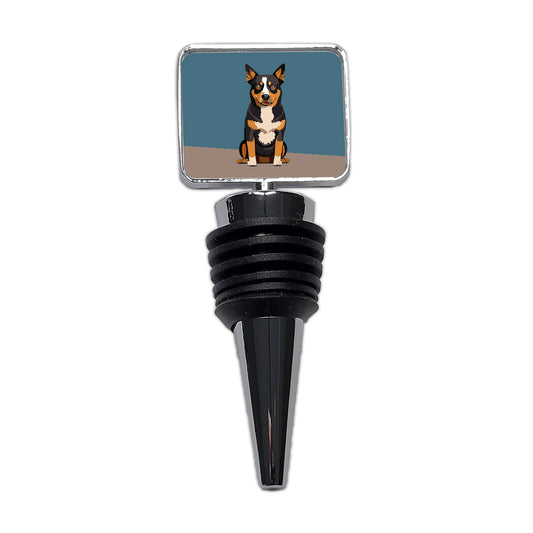 Australian Cattle Dog Sitting Wine Bottle Stopper