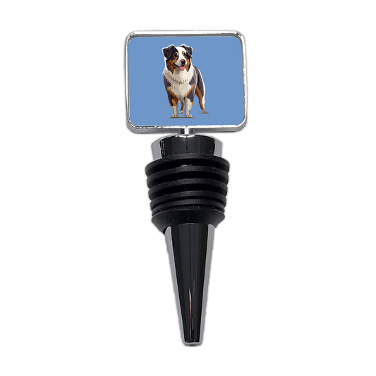 Australian Shepherd Dog Standing Wine Bottle Stopper