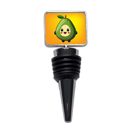 Avocado Smiling Funny Wine Bottle Stopper
