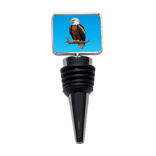 Bald Eagle on Branch Wine Bottle Stopper