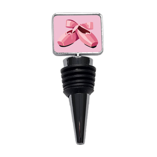 Ballet Shoes Pink with Bow Ballerina Wine Bottle Stopper