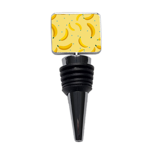 Bananas Oodles Pattern Wine Bottle Stopper