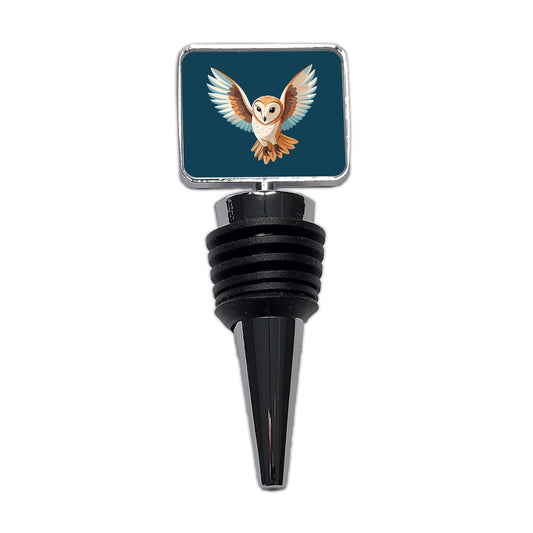 Barn Owl Bird Flying Wine Bottle Stopper