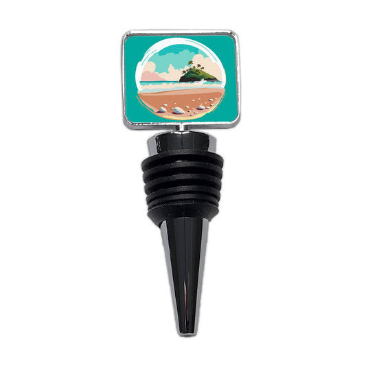 Beach Ocean Paradise Tropical Island Vacation Travel Wine Bottle Stopper