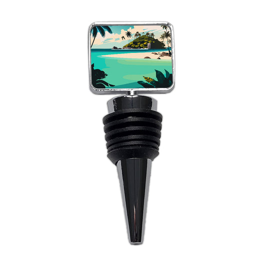 Beach Tropical Island Paradise Vacation Wine Bottle Stopper