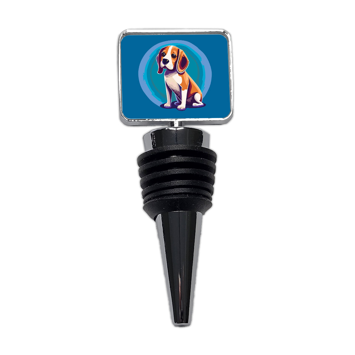 Beagle Dog Sitting Wine Bottle Stopper