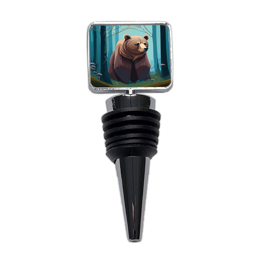 Bear in Forest Woodland Wilderness Wine Bottle Stopper