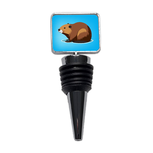 Beaver Cute Profile Wine Bottle Stopper