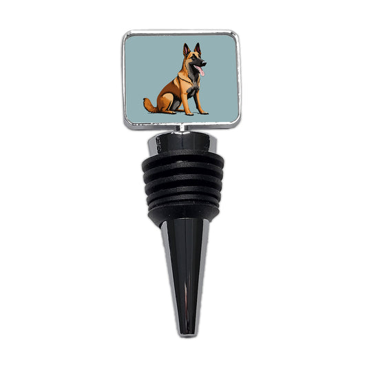 Belgian Shepherd Dog Sitting Wine Bottle Stopper
