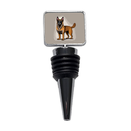Belgian Shepherd Dog Standing Wine Bottle Stopper