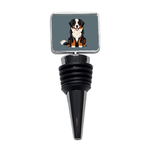Bernese Mountain Dog Sitting Wine Bottle Stopper