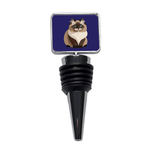 Birman Cat Sitting Wine Bottle Stopper