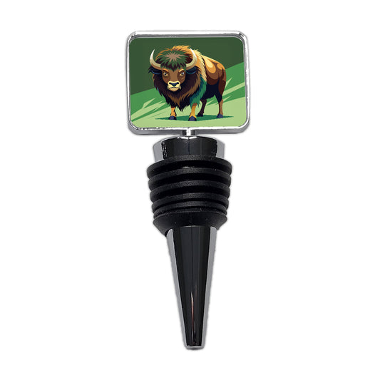 Bison Staring Wine Bottle Stopper
