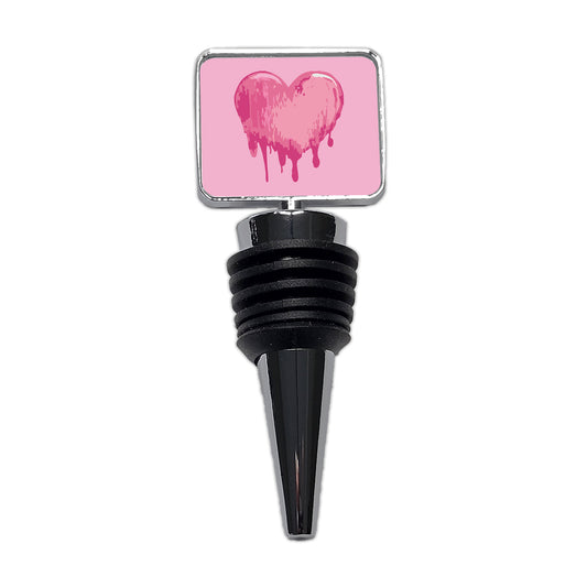Bleeding Heart Pink Wine Bottle Stopper