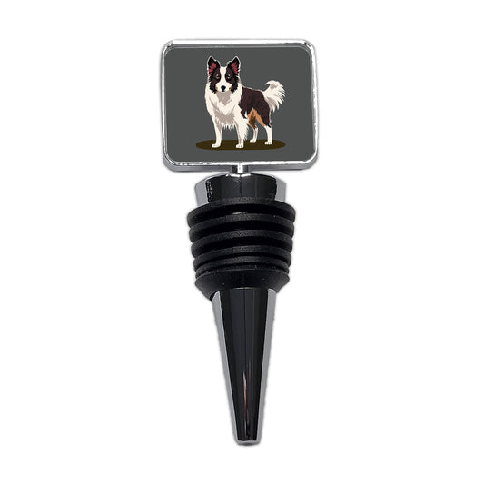 Border Collie Standing Wine Bottle Stopper