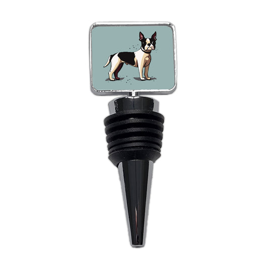 Boston Terrier Dog Standing Wine Bottle Stopper