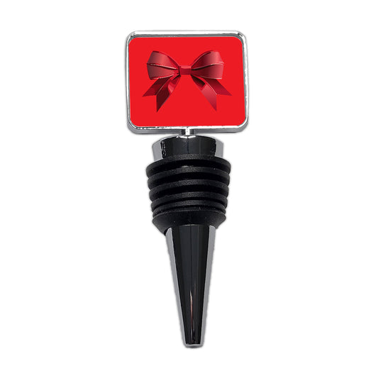 Bow Cheerleading Coquette Red Wine Bottle Stopper