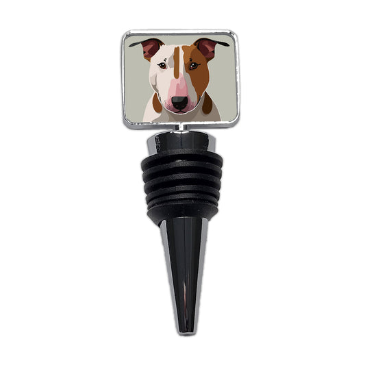 Bull Terrier Dog Staring Wine Bottle Stopper