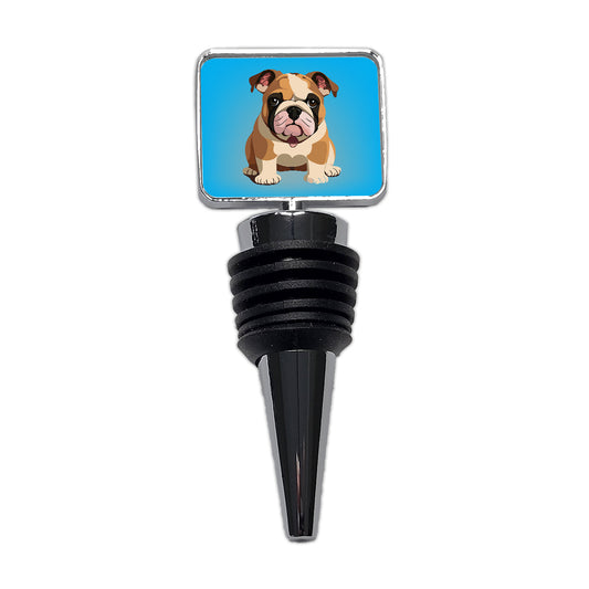 Bulldog Cute Dog Sitting Wine Bottle Stopper
