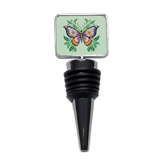 Butterfly Floral Flowers Wine Bottle Stopper