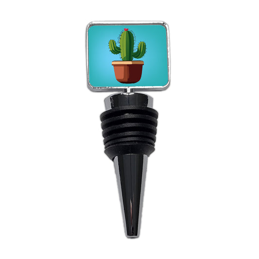 Cactus in Pot Wine Bottle Stopper