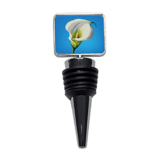 Calla Lily Flower White Wine Bottle Stopper