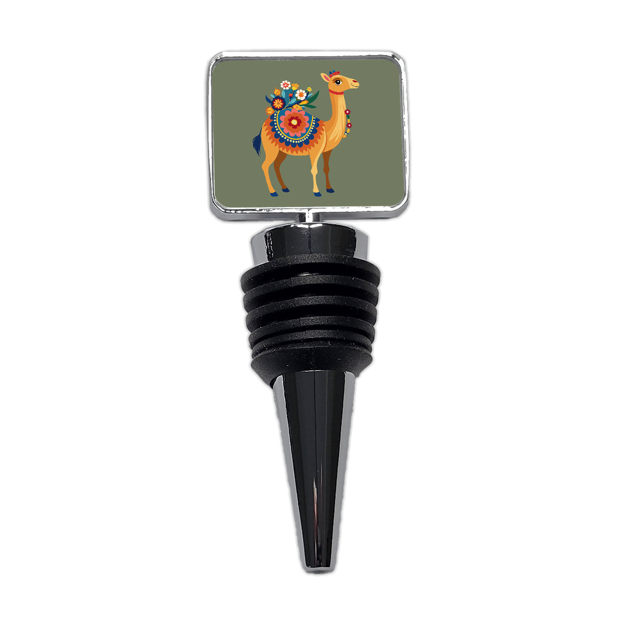 Camel Floral Flowers Wine Bottle Stopper