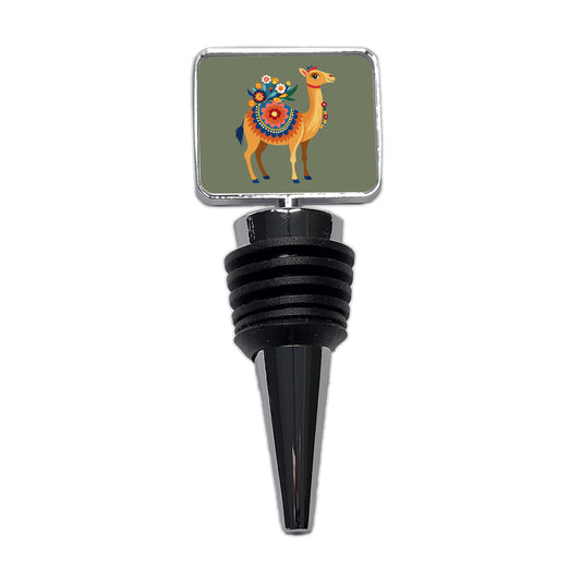 Camel Floral Flowers Wine Bottle Stopper