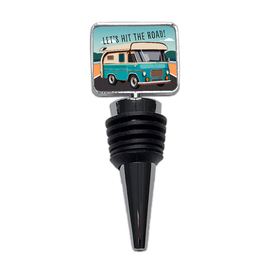 Camper RV Retro Vintage Traveling Hit the Road Camping Wine Bottle Stopper