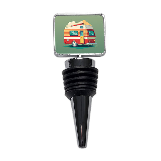 Camper RV Trailer Retro Wine Bottle Stopper