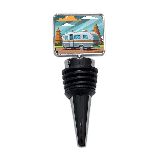Camper RV Trailer Traveling Road Trip Wine Bottle Stopper