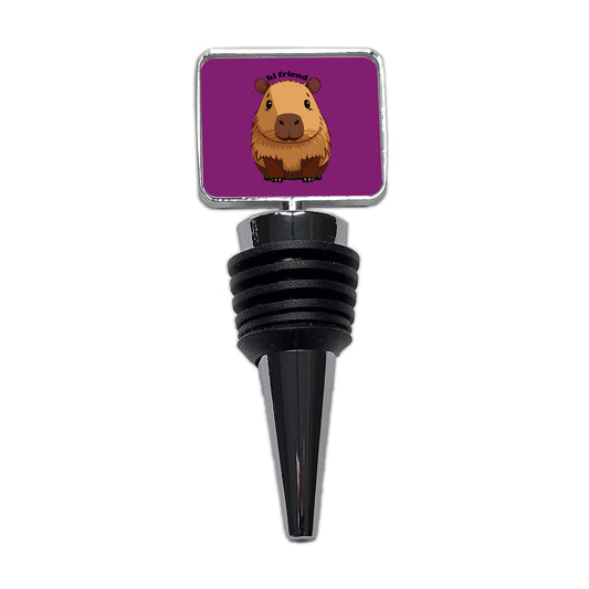 Capybara Hi Friend Hello Funny Wine Bottle Stopper