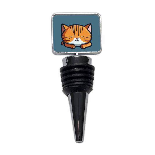 Cat Orange White Sleeping Wine Bottle Stopper