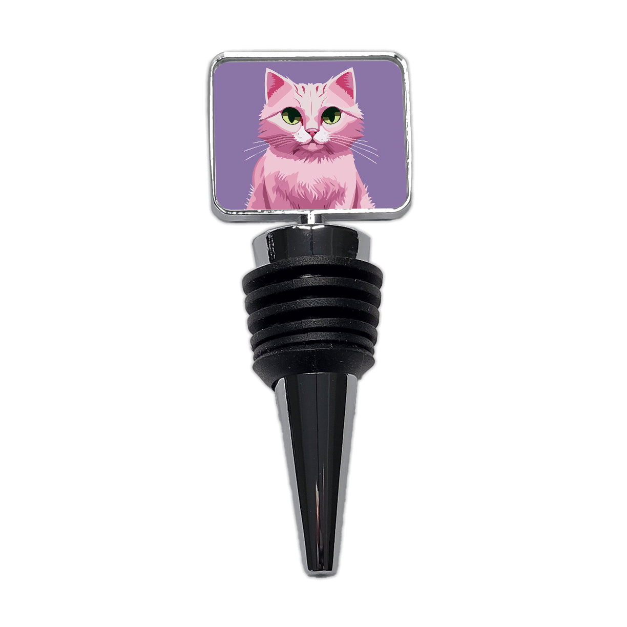 Cat Pink Wine Bottle Stopper