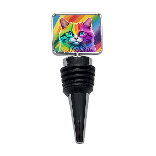 Cat Rainbow Wine Bottle Stopper
