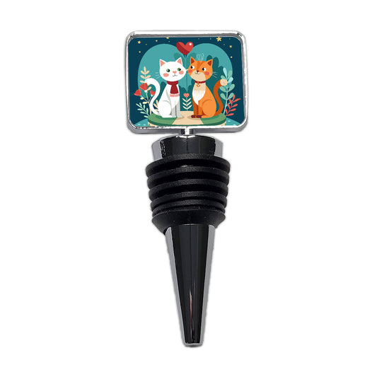 Cats in Love Anniversary Wedding Valentines Day Wine Bottle Stopper