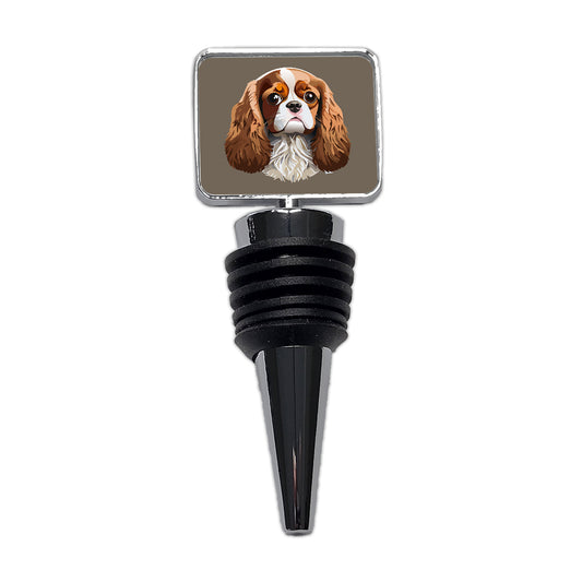 Cavalier King Charles Spaniel Dog Face Wine Bottle Stopper