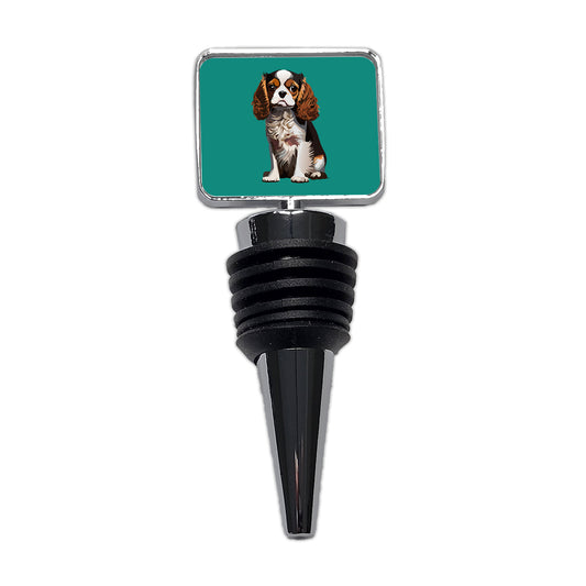 Cavalier King Charles Spaniel Dog Tricolour Tricolor Wine Bottle Stopper