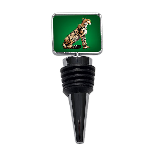 Cheetah Sitting Profile Big Cat Wine Bottle Stopper