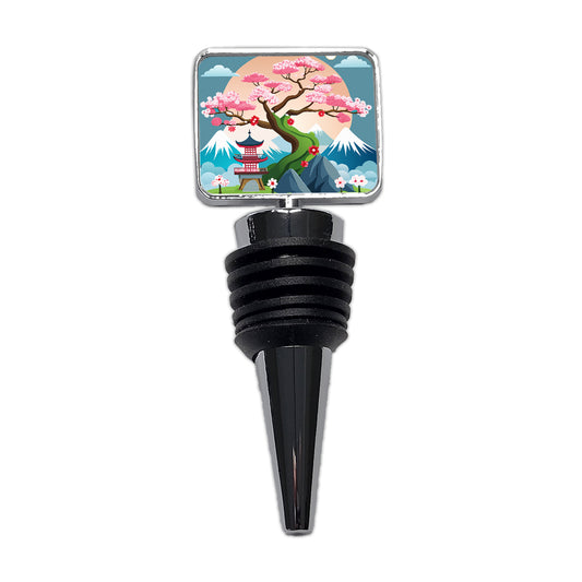Cherry Blossom Tree Japanese Garden Wine Bottle Stopper