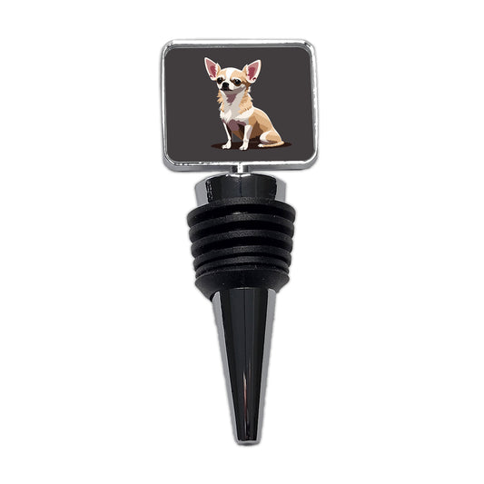 Chihuahua Dog Sitting Wine Bottle Stopper